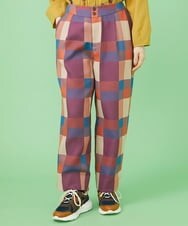 GJLLS03220 Jocomomola(ホコモモラ) Escaleras チェックパンツ ラベンダー