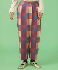 GJLLS03220 Jocomomola(ホコモモラ) Escaleras チェックパンツ ラベンダー