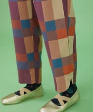 GJLLS03220 Jocomomola(ホコモモラ) Escaleras チェックパンツ ラベンダー