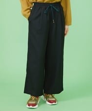 GJLLS30190 Jocomomola(ホコモモラ) T/Rドビー ワイドパンツ ブラック