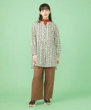 GJLLS30190 Jocomomola(ホコモモラ) T/Rドビー ワイドパンツ ブラック