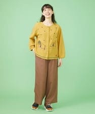 GJLLS30190 Jocomomola(ホコモモラ) T/Rドビー ワイドパンツ ブラック