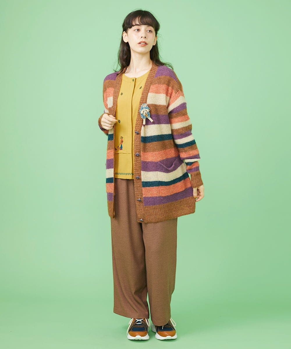 GJLLS30190 Jocomomola(ホコモモラ) T/Rドビー ワイドパンツ ブラック
