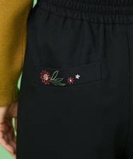 GJLLS30190 Jocomomola(ホコモモラ) T/Rドビー ワイドパンツ ブラック