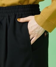 GJLLS30190 Jocomomola(ホコモモラ) T/Rドビー ワイドパンツ ブラック