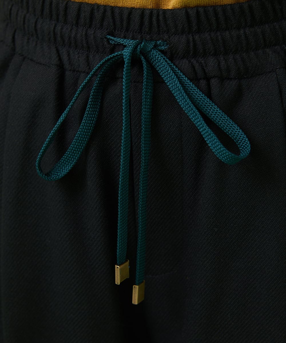 GJLLS30190 Jocomomola(ホコモモラ) T/Rドビー ワイドパンツ ブラック