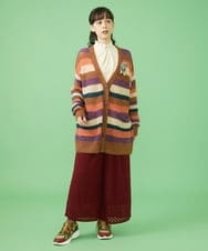 GJLLS37180 Jocomomola(ホコモモラ) 起毛レースワイドパンツ ネイビー