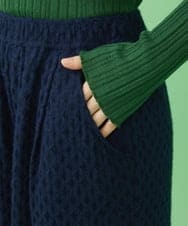 GJLLS37180 Jocomomola(ホコモモラ) 起毛レースワイドパンツ ネイビー