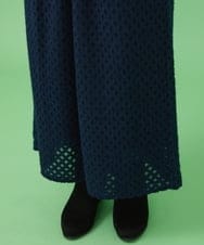 GJLLS37180 Jocomomola(ホコモモラ) 起毛レースワイドパンツ ネイビー