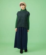 GJLLS37180 Jocomomola(ホコモモラ) 起毛レースワイドパンツ ネイビー