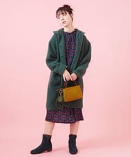 GJPAB36270 Jocomomola(ホコモモラ) Doce uvas ウエスト切り替えプリントワンピース ネイビー