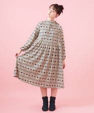 GJPAB36270 Jocomomola(ホコモモラ) Doce uvas ウエスト切り替えプリントワンピース ネイビー