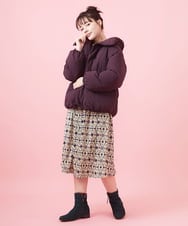 GJPAB36270 Jocomomola(ホコモモラ) Doce uvas ウエスト切り替えプリントワンピース ネイビー