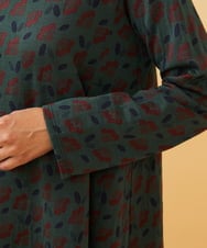 GJPAD30290 Jocomomola(ホコモモラ) Cruce ジャカード リーフ×フラワー柄ワンピース グリーン
