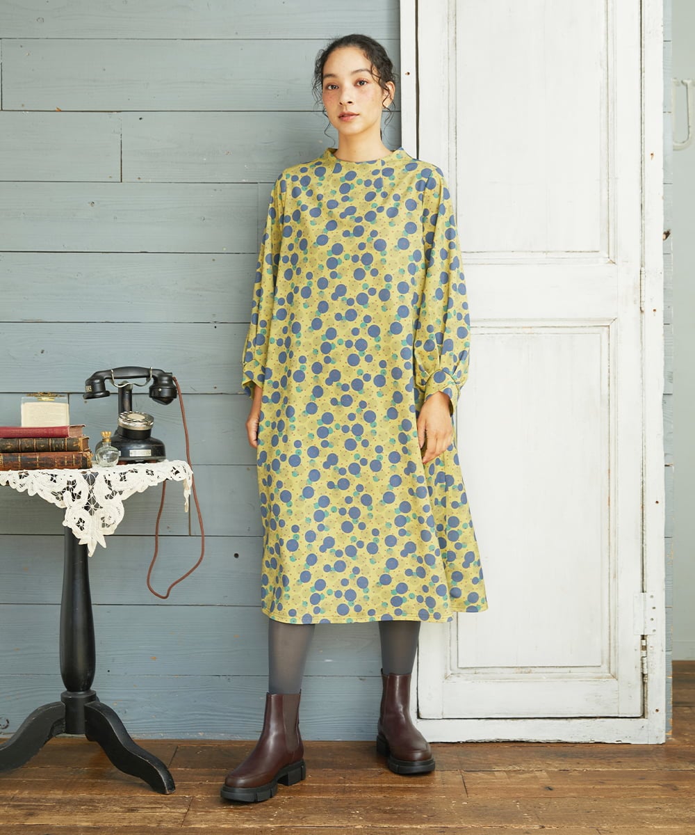 GJPAE36270 Jocomomola Calle de la Bola ドットプリントワンピース