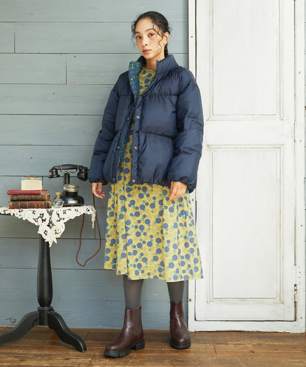 GJPAE36270 Jocomomola(ホコモモラ) Calle de la Bola ドットプリントワンピース グリーン