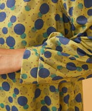 GJPAE36270 Jocomomola(ホコモモラ) Calle de la Bola ドットプリントワンピース グリーン