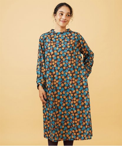 GJPAE36270 Jocomomola Calle de la Bola ドットプリントワンピース