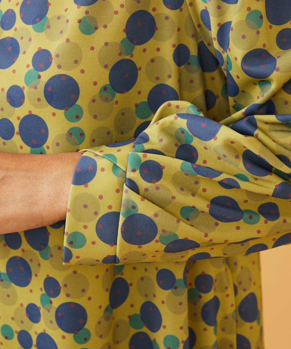 GJPAE36270 Jocomomola(ホコモモラ) Calle de la Bola ドットプリントワンピース ブラウン