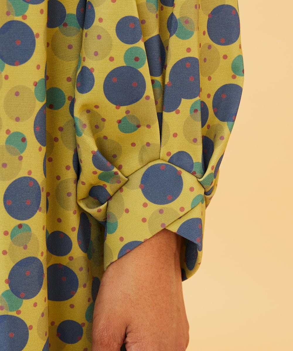 GJPAE36270 Jocomomola(ホコモモラ) Calle de la Bola ドットプリントワンピース ブラウン