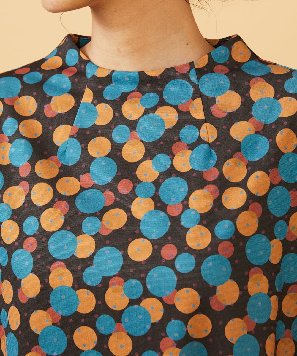 GJPAE36270 Jocomomola(ホコモモラ) Calle de la Bola ドットプリントワンピース ブラウン