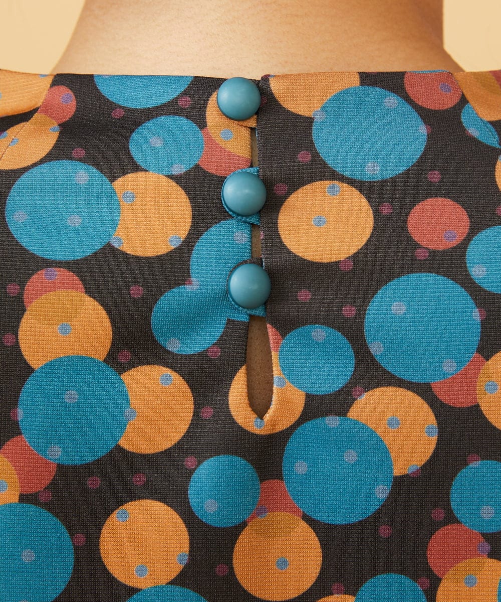 GJPAE36270 Jocomomola(ホコモモラ) Calle de la Bola ドットプリントワンピース ブラウン