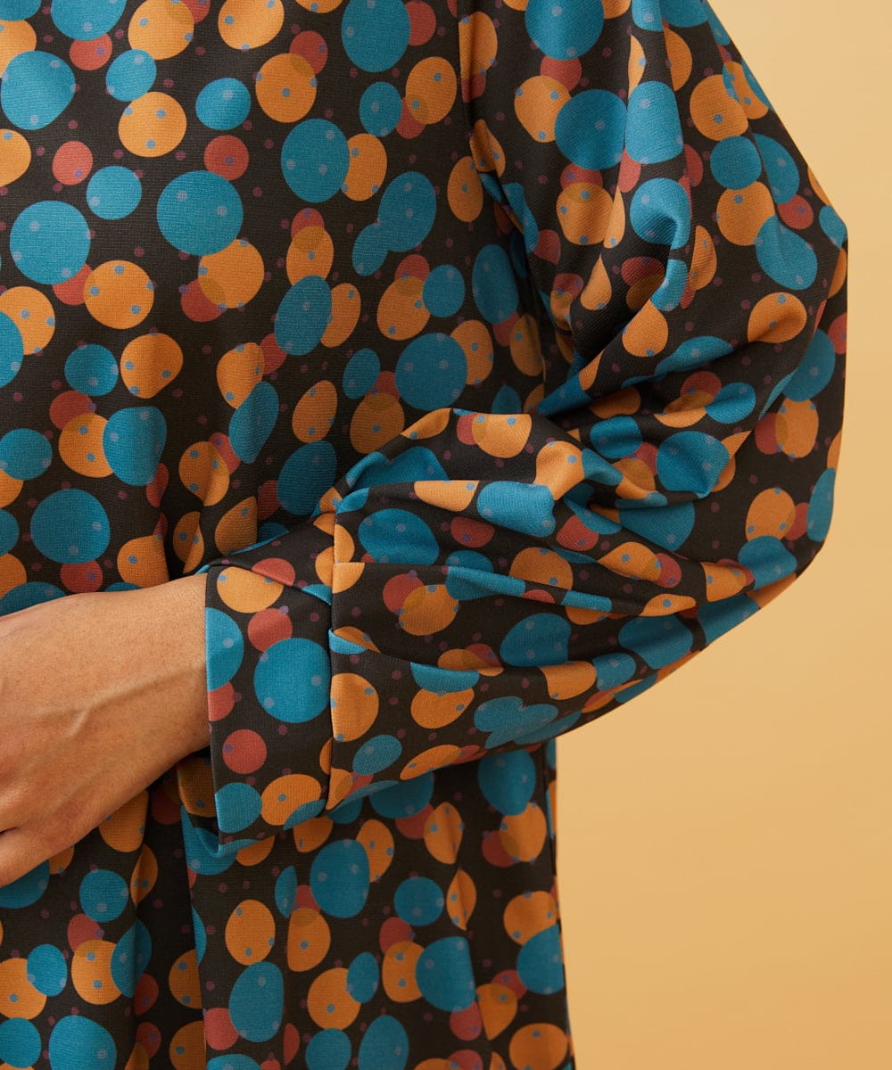 GJPAE36270 Jocomomola(ホコモモラ) Calle de la Bola ドットプリントワンピース ブラウン