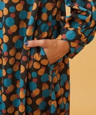 GJPAE36270 Jocomomola(ホコモモラ) Calle de la Bola ドットプリントワンピース ブラウン