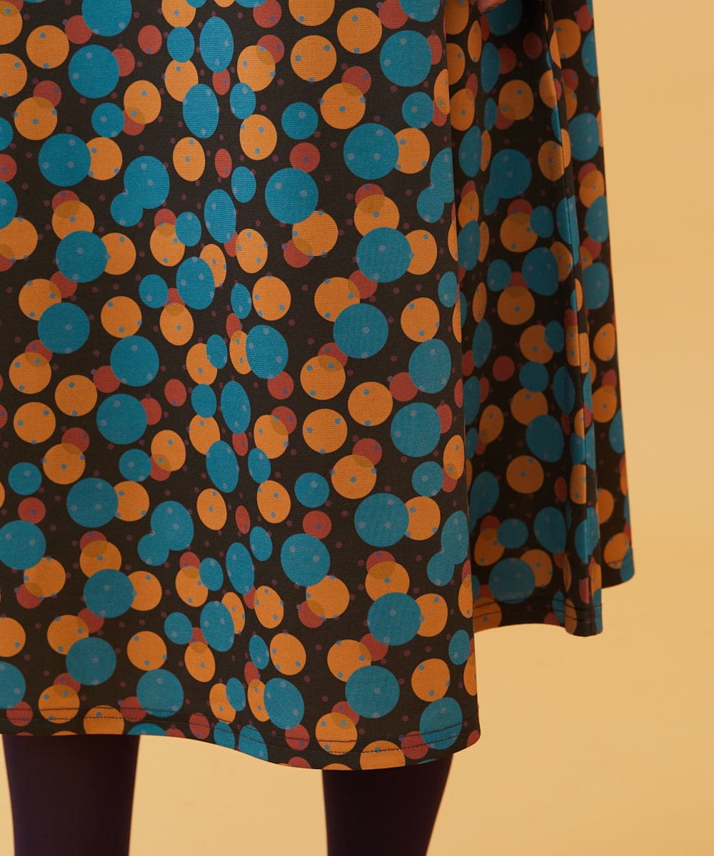 GJPAE36270 Jocomomola(ホコモモラ) Calle de la Bola ドットプリントワンピース ブラウン