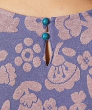 GJPAE38280 Jocomomola(ホコモモラ) Paseo de las flores フラワージャカードワンピース ブラック