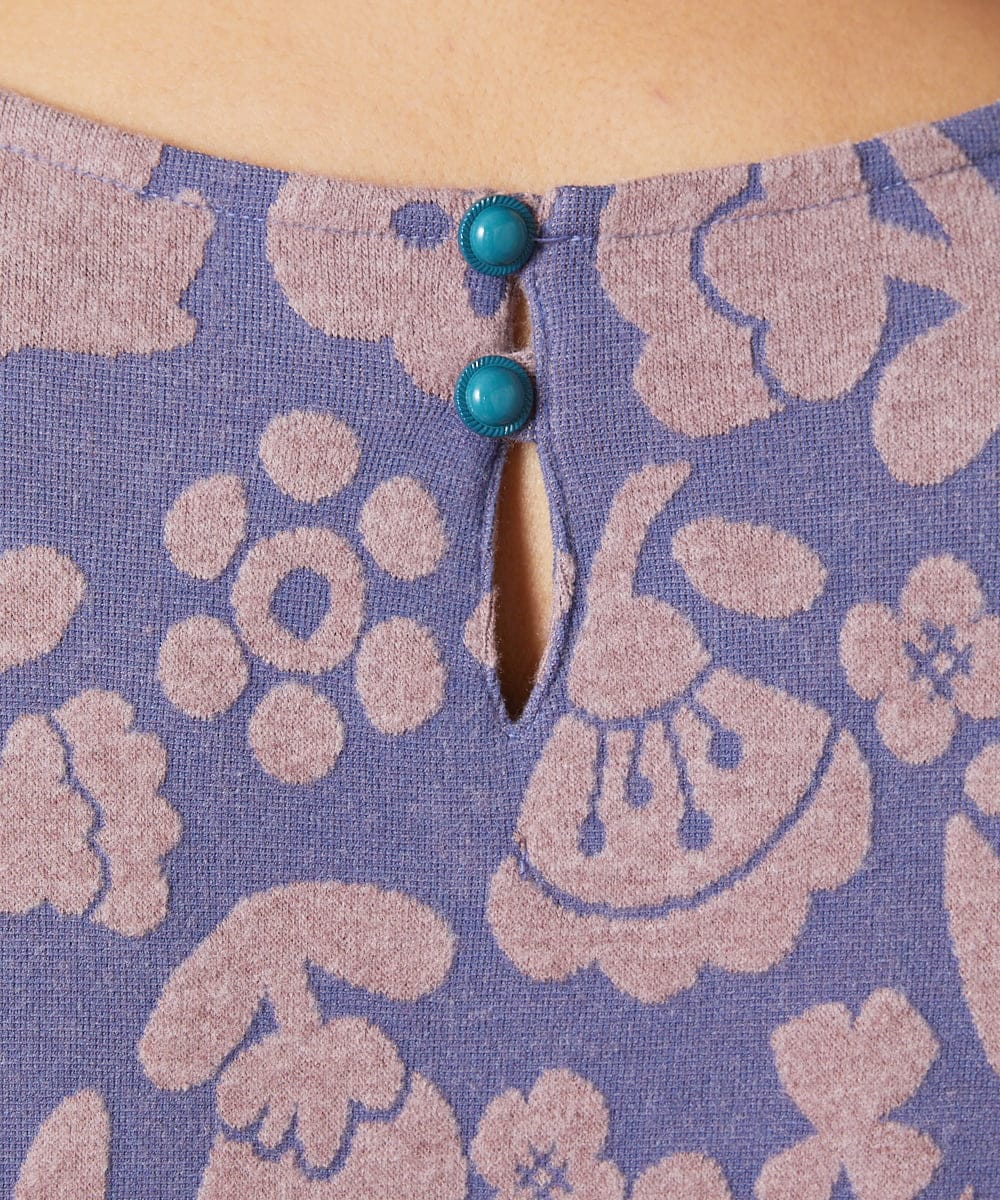 GJPAE38280 Jocomomola(ホコモモラ) Paseo de las flores フラワージャカードワンピース ブラック