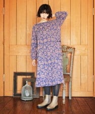 GJPAE38280 Jocomomola(ホコモモラ) Paseo de las flores フラワージャカードワンピース ブラック