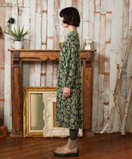 GJPAE38280 Jocomomola(ホコモモラ) Paseo de las flores フラワージャカードワンピース ブラック