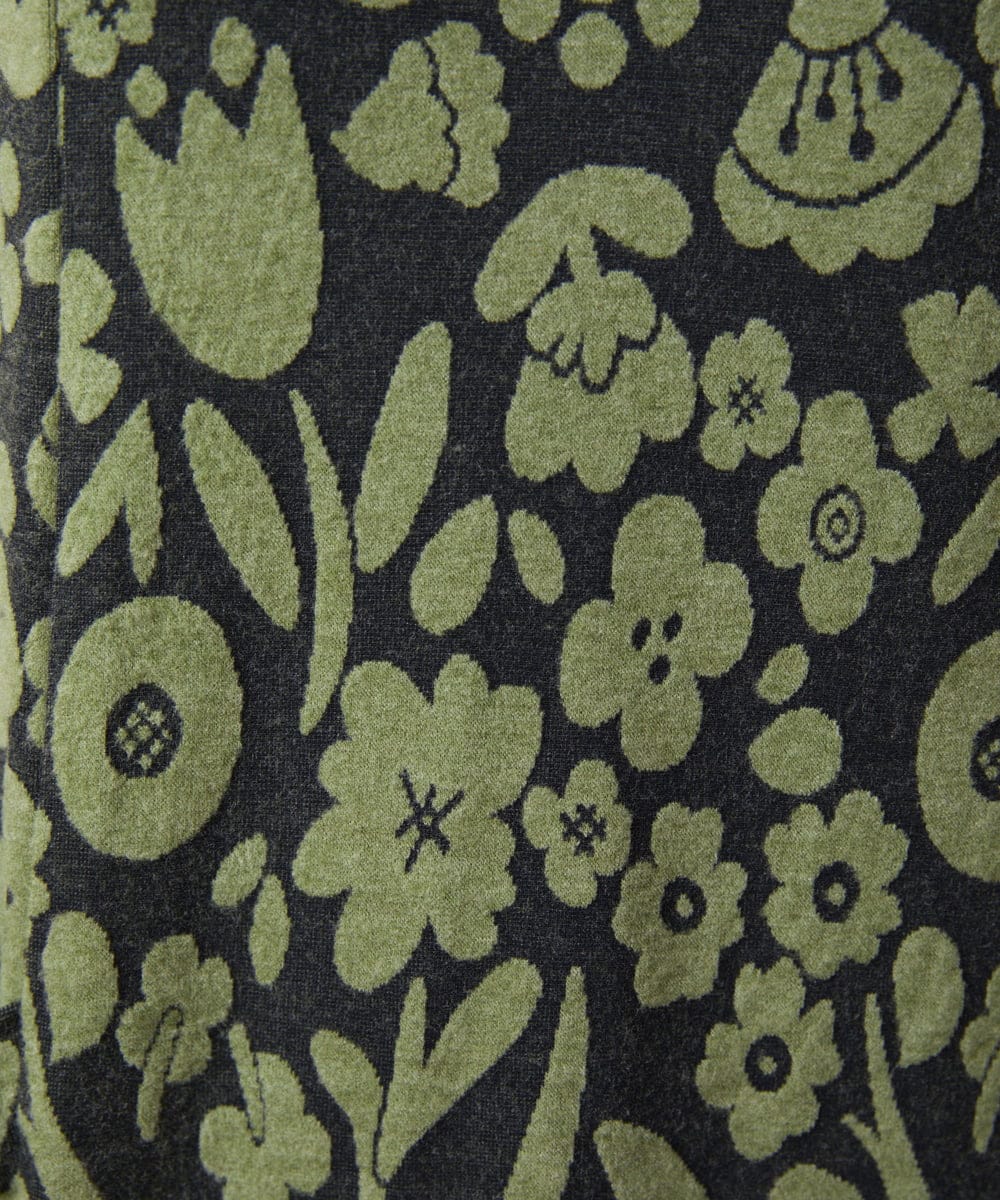 GJPAE38280 Jocomomola(ホコモモラ) Paseo de las flores フラワージャカードワンピース ブラック