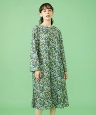 GJPAV33230 Jocomomola(ホコモモラ) Napo フラワープリントワンピース グリーン