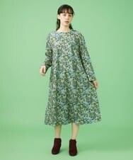 GJPAV33230 Jocomomola(ホコモモラ) Napo フラワープリントワンピース グリーン