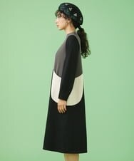GJPAV70240 Jocomomola(ホコモモラ) Sueno パッチワークモノトーンワンピース グレー