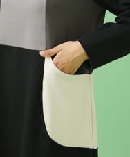 GJPAV70240 Jocomomola(ホコモモラ) Sueno パッチワークモノトーンワンピース グレー