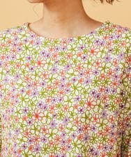 GJPCD30280 Jocomomola(ホコモモラ) 【早割10％OFF】フラワープリント裏毛ワンピース アイボリー