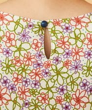 GJPCD30280 Jocomomola(ホコモモラ) 【早割10％OFF】フラワープリント裏毛ワンピース アイボリー