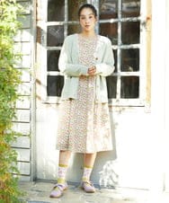 GJPCD30280 Jocomomola(ホコモモラ) Rocinante フラワープリント裏毛ワンピース アイボリー