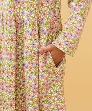 GJPCD30280 Jocomomola(ホコモモラ) 【早割10％OFF】フラワープリント裏毛ワンピース アイボリー