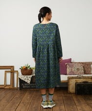 GJPCD30280 Jocomomola(ホコモモラ) Rocinante フラワープリント裏毛ワンピース ダークグレー