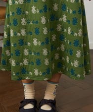 GJPCD33300 Jocomomola(ホコモモラ) Molino ダブルジャカード総柄ワンピース グリーン