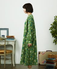 GJPCD33300 Jocomomola(ホコモモラ) Molino ダブルジャカード総柄ワンピース グリーン
