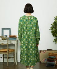 GJPCD33300 Jocomomola(ホコモモラ) Molino ダブルジャカード総柄ワンピース グリーン