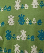 GJPCD33300 Jocomomola(ホコモモラ) Molino ダブルジャカード総柄ワンピース グリーン