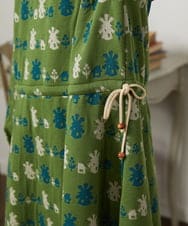 GJPCD33300 Jocomomola(ホコモモラ) Molino ダブルジャカード総柄ワンピース グリーン