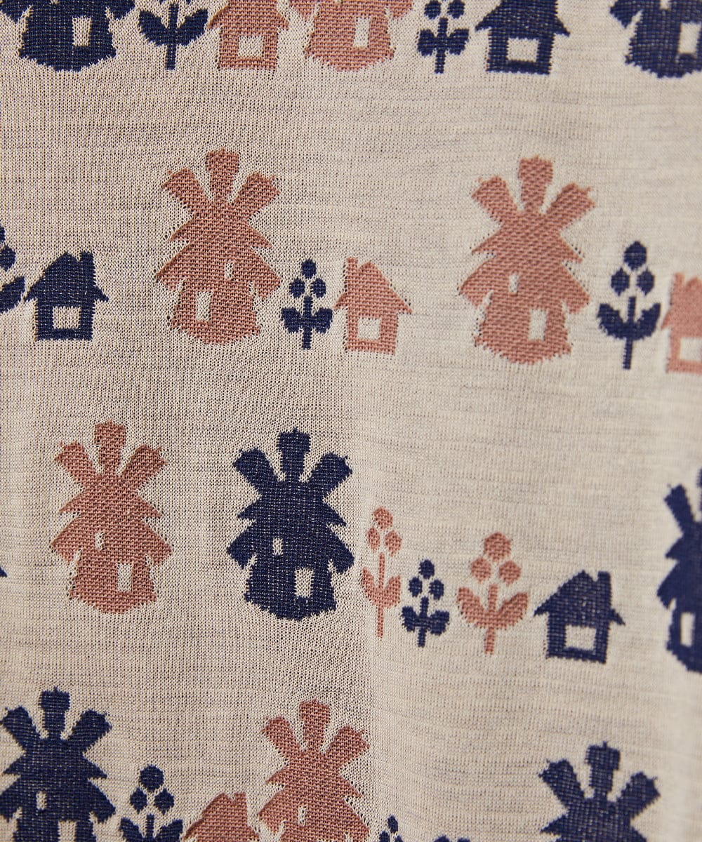 GJPCD33300 Jocomomola(ホコモモラ) Molino ダブルジャカード総柄ワンピース アイボリー