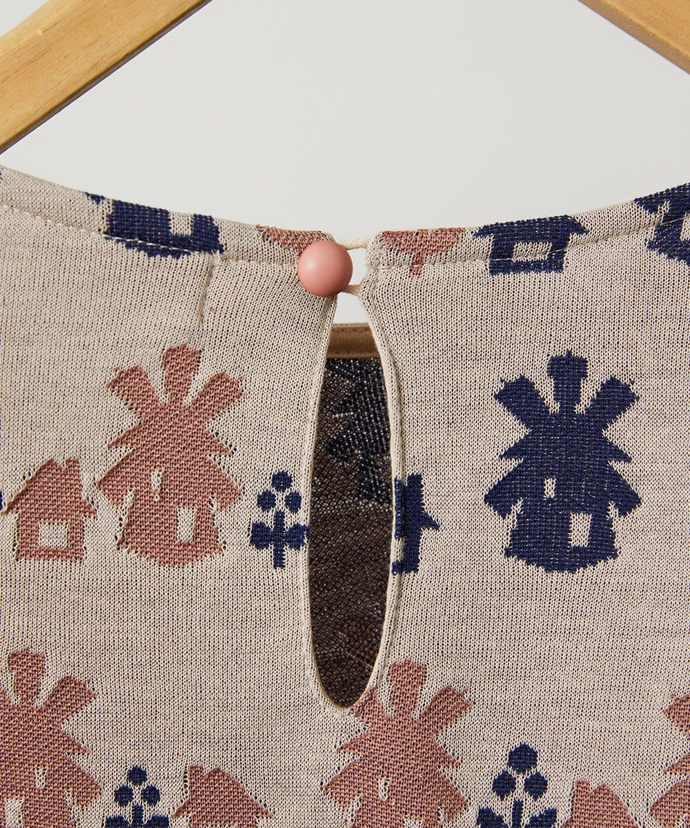 GJPCD33300 Jocomomola(ホコモモラ) Molino ダブルジャカード総柄ワンピース アイボリー